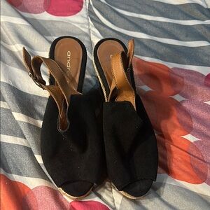 Andre Assous Black Espadrille Shoes Slip-On Style